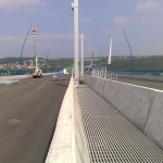 Prague circuit highway - bridge over rivers Vltava and Berounka - bridge gap cover - assembled gratings PREFAPOR