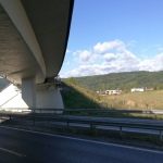 Servicing composite footbridge of bridge support with railing - bridge Budča, Slovakia