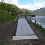 Lovosice, pierce on river - composite assambled gratings PREFAPOR at the footbridge