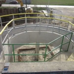 WWTP Sereď, Slovakia - curved (segmented) railings and moulded gratings PREFAGRID as a channel cover