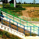Dam Těrlicko, spillway's outlet - composite railings in custom colors