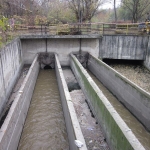 Flood control tank before construction of the screen structure