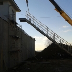 Water tank Sotina - construction of composite staircase