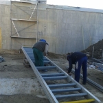 Water tank Sotina - construction of composite staircase