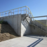 WWTP Sereď - segmented composite staircases with railings, wall anchored