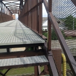 Hodonice - reconstruction of footbridge over railway - composite railings PREFAGRID