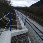 Railway upgrading Púchov-Žilina - composite railings wit horizontal stainless steel cable