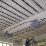 Ceiling reinforcement with carbon slats