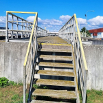 ČOV Prostějov - kompozitní plošina a schodiště na usazovací nádrži - stáří 22 let
